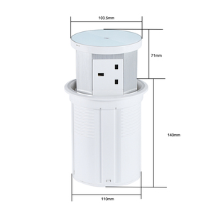 Enchufe Inteligente Retráctil Impermeable IP44 con 3 Tomas de Corriente de 16A, Enchufe de Escritorio para Reino Unido con Carga Inalámbrica y Acabado de Vidrio Templado - Product Image 4