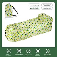 Canapé gonflable de plage extérieur taille simple en tissu Oxford – Matelas gonflable portable, chaise longue, design minimaliste moderne pour le camping