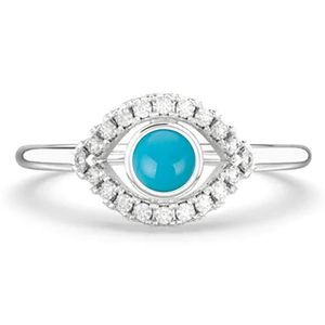 Turquoise Birthstone <b>Ring</b> 925 Sterling <b>Silver</b> Band Classic Gold Plated Prong <b>Set</b> Women Teen Girls Daughter - Product Image 1