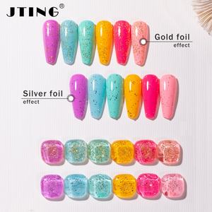 JTING Gel de Uñas con Purpurina Cromada, Láminas de Oro y Plata, Capa Superior y Base, Venta Caliente, Popular, OEM, Marca Privada - Product Image 4