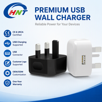 Adaptateur secteur de voyage 10W certifié HNT CE UKCA avec prise britannique, port USB unique, charge rapide et protection OTP pour appareil photo et ordinateur portable