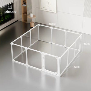 Clôture pour chien de petite et moyenne taille transparente <span class=keywords><strong>2026</strong></span>, <span class=keywords><strong>cage</strong></span> pour animaux de compagnie d'intérieur avec fermeture à bouton, fonction anti-évasion, en plastique et verre - Product Image 6