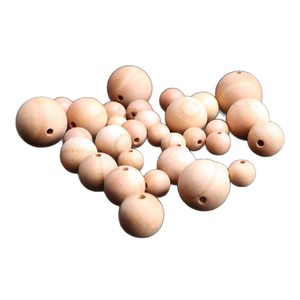 Peach Wood Beads Round Natural Color Small Hole For <b>Bracelet</b> Making Bulk Pack - Product Image 5