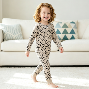 Conjunto de Pijama Infantil con Estampado de Leopardo, Viscosa de Bambú, Manga Larga, Ropa de Dormir Personalizada para Niñas Grandes, ODM OEM, Hecho en Vietnam - Product Image 5