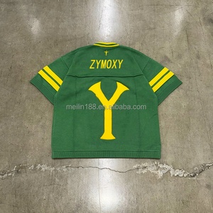 เสื้อสเวตเตอร์ถักคอวีแขนสั้นเสื้อฟุตบอลโลโก้ออกแบบได้ตามต้องการ - Product Image 3