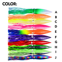 Vente en gros de leurres souples en silicone pour pêche au calamar, 10 couleurs, 10,9g, 25,3g, 51,8g, 73,6g, phosphorescents, pour la pêche en haute mer et en haute baie