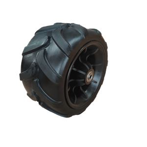 Industrielles Lenkrad 7 Zoll/9 Zoll Mecanum-Rad Blaues PVC-Material Gewindeschutz für Gartenwagen Industriewagen Ohne Bremse - Product Image 6