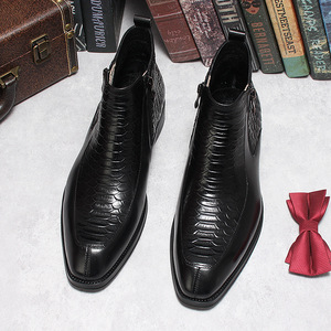 Bottes montantes Balmoral en cuir véritable pour homme, à lacets, texture poncée à la main, style workwear, solides, imperméables, antidérapantes, spécialité - Product Image 6