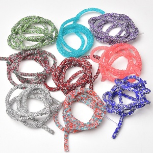 Cuerda de diamantes de imitación con purpurina de resina de 6mm, cuerda de tubo de cristal colorido, joyería de ropa DIY, pendientes, banda para el cabello, decoración de fiesta - Product Image 1