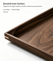 Plateau carré en bois de noyer noir, minimaliste, durable et écologique, pour le camping, la maison, le bureau, le bar et l'organisation de la cuisine