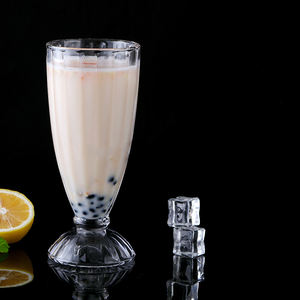 Tasse à milk-shake en <span class=keywords><strong>verre</strong></span> motif côtelé avec poignée OEM ODM verrerie en cristal moderne 2023 nouveau Style prix d'usine esthétique <span class=keywords><strong>Vintage</strong></span> - Product Image 1