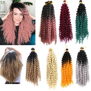 Peluca de 14'' de Fibra Sintética Resistente al Calor, Estilo <span class=keywords><strong>Crochet</strong></span>, Color Degradado Exótico de Dos Tonos, Ondulado con Efecto de Ondas de Agua - Product Image 1