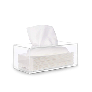 Clear Acrylic Tissue Dispenser Box Cover Holder For Bathroom
