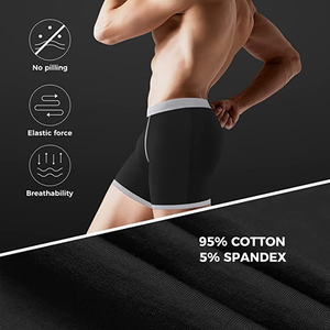 Biancheria intima uomo Boxer slip cotone Spandex disegni personalizzati Logo <span class=keywords><strong>5</strong></span> pollici Inseam uomo biancheria intima taglie forti per gli uomini - Product Image 5