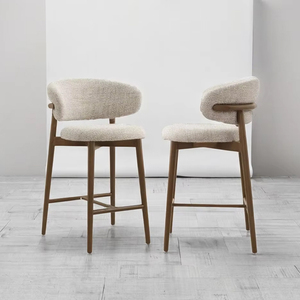 Tabourets de <span class=keywords><strong>bar</strong></span> hauts en tissu rembourré avec structure en <span class=keywords><strong>bois</strong></span> massif de frêne côtier, vente en gros pour îles de cuisine et bars domestiques en Australie - Product Image 2