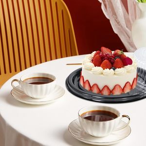 10" Disposable PET <b>Plastic</b> <b>Food</b> <b>Container</b> with Embossing for Birthday Wedding Cake Packaging - Product Image 4