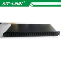NT-FP008 19 ''1u/2u rak laci rel geser dudukan 12 24 48 Port Panel Patch serat optik dengan adaptor dan ekor babi