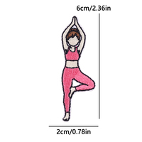 Patchs brodés thermocollants « Pink Yoga Girl », diverses poses de yoga, méditation, fitness, appliqués pour casquettes de camionneur et vêtements