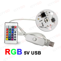 Tablero de Luz LED RGB de Bajo Voltaje DC5V con Gradiente de Color, Cable USB con Control Remoto, Luz de Exhibición para Modelismo DIY, Tablero de Luz LED PCB