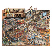 4 feuilles/paquet Autocollants de la série Wasteland Cyber Post-apocalyptique Grand format Matériaux de collage pour scrapbooking