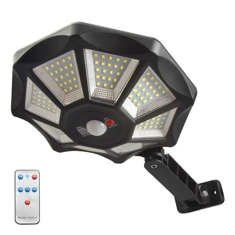 Наружный солнечный свет, 168LED прожектор 6500K с датчиком движения, солнечный уличный свет для двора, склада, наружных стен