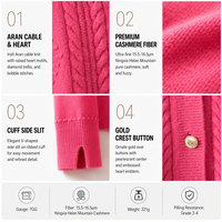 Schwerer Damen-Cardigan mit V-Ausschnitt, einfarbig, geometrischer Zopfmuster-Strick, warm für den Winter, offene Vorderseite, im Normcore/Minimalistischen Stil