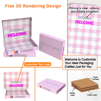 Boîte en carton ondulé personnalisée en gros, écologique, pour l'expédition des petites entreprises, boîte d'expédition en carton kraft avec impression en encre blanche