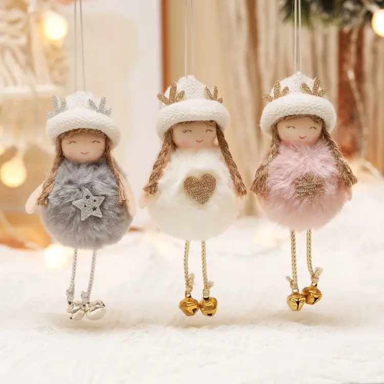 Подвесные ангельские куклы с надписью "Merry Christmas Gonks", рождественские ангельские украшения, гном, плюшевая Рождественская елка, Топпер, ангел, сувениры для вечеринки