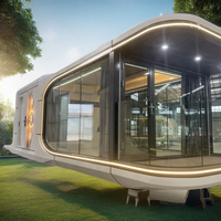 Maison capsule spatiale mobile de luxe moderne de 38 mètres carrés préfabriquée avec balcon Hebei Hangfa Résidence hôtelière en acier vert