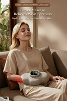 Masseur de mains 21 coussins d'air, massage étendu du poignet, double luminothérapie, minuterie réglable, chauffage par lumière rouge, fonction mémoire pour la maison