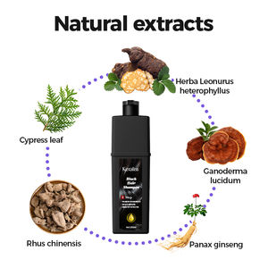 Joynna Crema 3 en 1 Champú para Tinte <span class=keywords><strong>de</strong></span> Cabello Instantáneo Halal <span class=keywords><strong>de</strong></span> Larga Duración Natural Fácil Ginseng Café Rápido Vino Tinto Oscuro-Original - Product Image 4