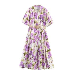 Vestidos Midi Casuales de Verano para Mujer, Transpirables, con Cintura Natural y Estampado Floral - Product Image 3