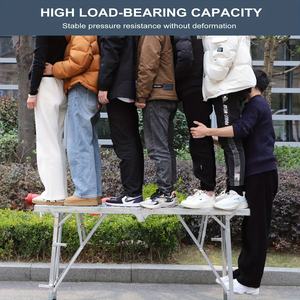 Perancah Platform Kerja Lipat yang Dapat Disesuaikan dan Kuat  Tangga Besi dengan Daya Dukung Ekstra Besar  Platform Pengangkat untuk Dekorasi Rumah - Product Image 2