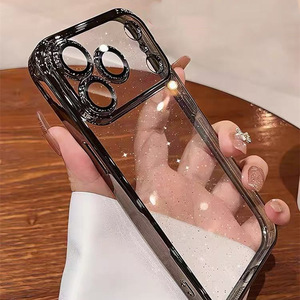 Custodia per telefono Luxury Slim chiaro placcato Bling Glitter per <span class=keywords><strong>Apple</strong></span> IPhone17 16 Pro Max 17 Pro 17 air Lens Protect Cover posteriore - Product Image 5