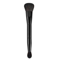 Ensemble de pinceaux de maquillage vegan haut de gamme, blush et anticernes, poils synthétiques entièrement noirs, manche en bois, double face, qualité professionnelle