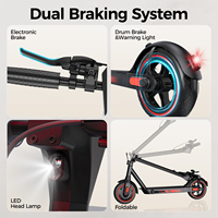 Scooter Eléctrico Plegable Ligero con Aplicación, Chasis Ligero, Batería de Litio de 36V, Scooter Eléctrico Urbano para Viajeros, OEM ODM