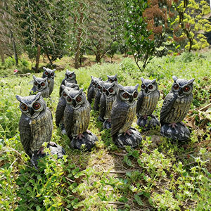 รูปปั้นนกฮูกจำลองสำหรับล่อสัตว์ น้ำหนักเบา ผลิตจากพลาสติก PE เป็นมิตรกับสิ่งแวดล้อม กันน้ำ สมจริง ไล่นกออก ยี่ห้อ DaQin สำหรับสวน - Product Image 4