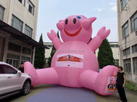 Modèle de dessin animé gonflable de grand chef de porc gonflable attrayant pour la publicité
