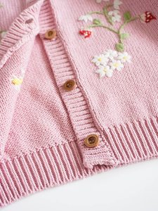 Personnalisé tricoté à la main fleur enfants filles vêtements d'extérieur manteau à la main broderie florale tricots enfant en bas âge vêtements d'hiver bébé <span class=keywords><strong>Cardigan</strong></span> pull - Product Image 6