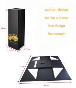 Chất lượng cao tùy chỉnh duy nhất rượu vang Hộp Quà Tặng đặt giấy cao cấp hộp phẳng vận chuyển - Product Image 3