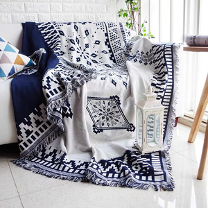 Tùy Chỉnh Tất Cả Các Hơn Dệt Nặng Cotton Pha Trộn Lông Cừu Chăn Dệt Kim Ném Hữu Cơ Lễ Hội Bản Đồ Thế Giới Mô Hình Giáng Sinh Chăn - Product Image 2