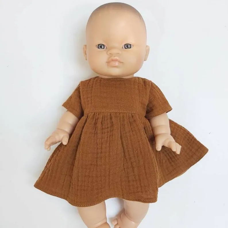 13 Inch Mini Doll Clothes Reborn Muslin Dress Minikane Doll Summer Dress