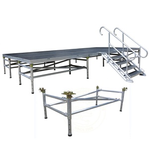 Plate-forme de scène extérieure en alliage d'aluminium réglable de 4*8 pieds Type de <span class=keywords><strong>pont</strong></span> de scène de concert portable pour événements - Product Image 1