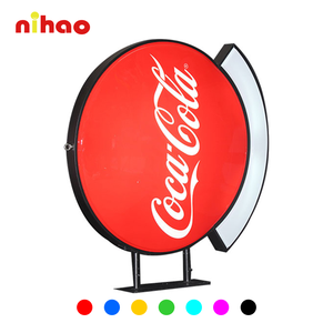 กล่องไฟ LED ทรงกลม NIHAO ออกแบบได้ตามต้องการ ป้ายไฟ LED ทรงกลม/สี่เหลี่ยม สำหรับใช้งานภายในและภายนอกอาคาร แบบสองด้าน สำหรับร้านค้าปลีก - Product Image 2