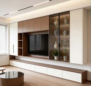 Customized TV Cabinet <b>Living</b> <b>Room</b> Furniture Modular Combination With Storage <b>Shelves</b> and Drawers Factory Direct Sale - Product Image 6