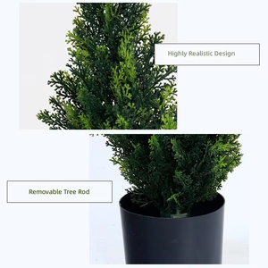 Árboles de Cedro Topiarios de 1.5 m de Altura, Juego de 2, Arbustos de Pino Artificiales de Plástico <span class=keywords><strong>para</strong></span> Exteriores, <span class=keywords><strong>Plantas</strong></span> Realistas <span class=keywords><strong>para</strong></span> Decoración de Porche, Árboles Artificiales <span class=keywords><strong>para</strong></span> Bodas - Product Image 3