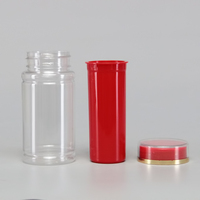 EN STOCK Flacon de pilules en plastique PS jaune/rouge/bleu/blanc/argenté pour compléments alimentaires et médicaments