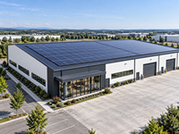 Atelier de construction en structure d'acier intelligente de haute technologie avec système de toiture photovoltaïque
