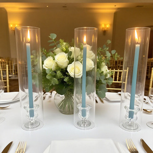 Wholesale Simple Tall Taper Candlestick Cylinder <strong>Windproof</strong> Cover Glass Crystal <strong>Candle</strong> <strong>Holders</strong> for Tapered <strong>Candles</strong> - Product Image 4