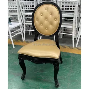 Stackable resin luxury black wedding chair for events party